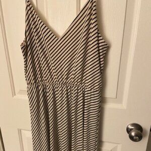 Black and white diagonal stripe dress